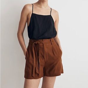 NWT Madewell Belted High Rise Linen Blend Shorts
